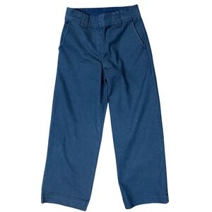 Betabrand Women's Burton Wide Leg Crop Chino Pants XS Petite Dark Ocean Teal